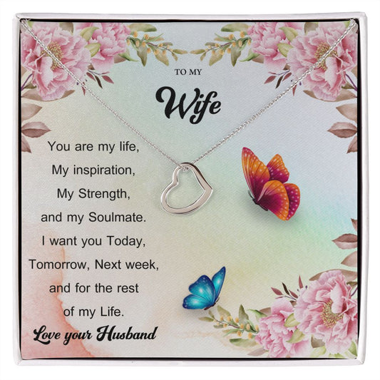 Delicate Heart Necklace For Wife