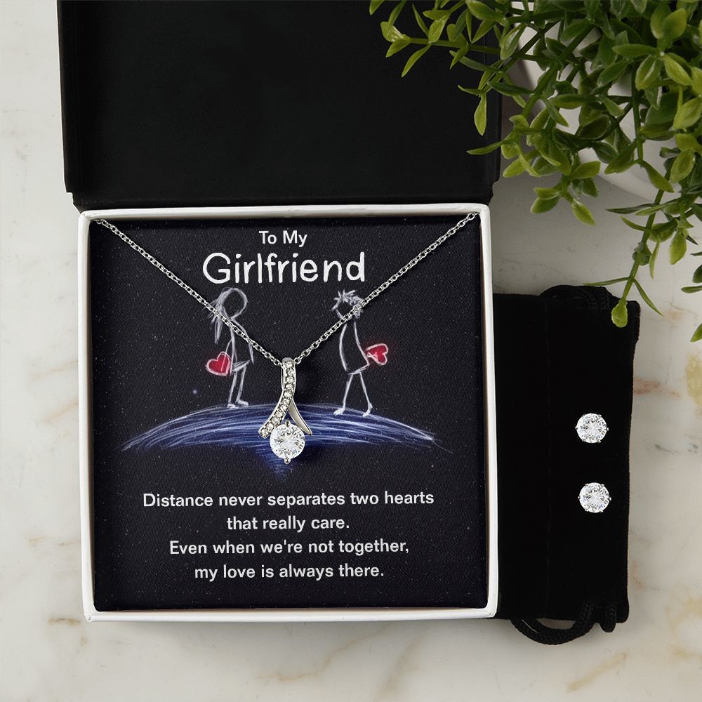 Alluring Necklace For Girlfriend Distance Never Separates Two Hearts