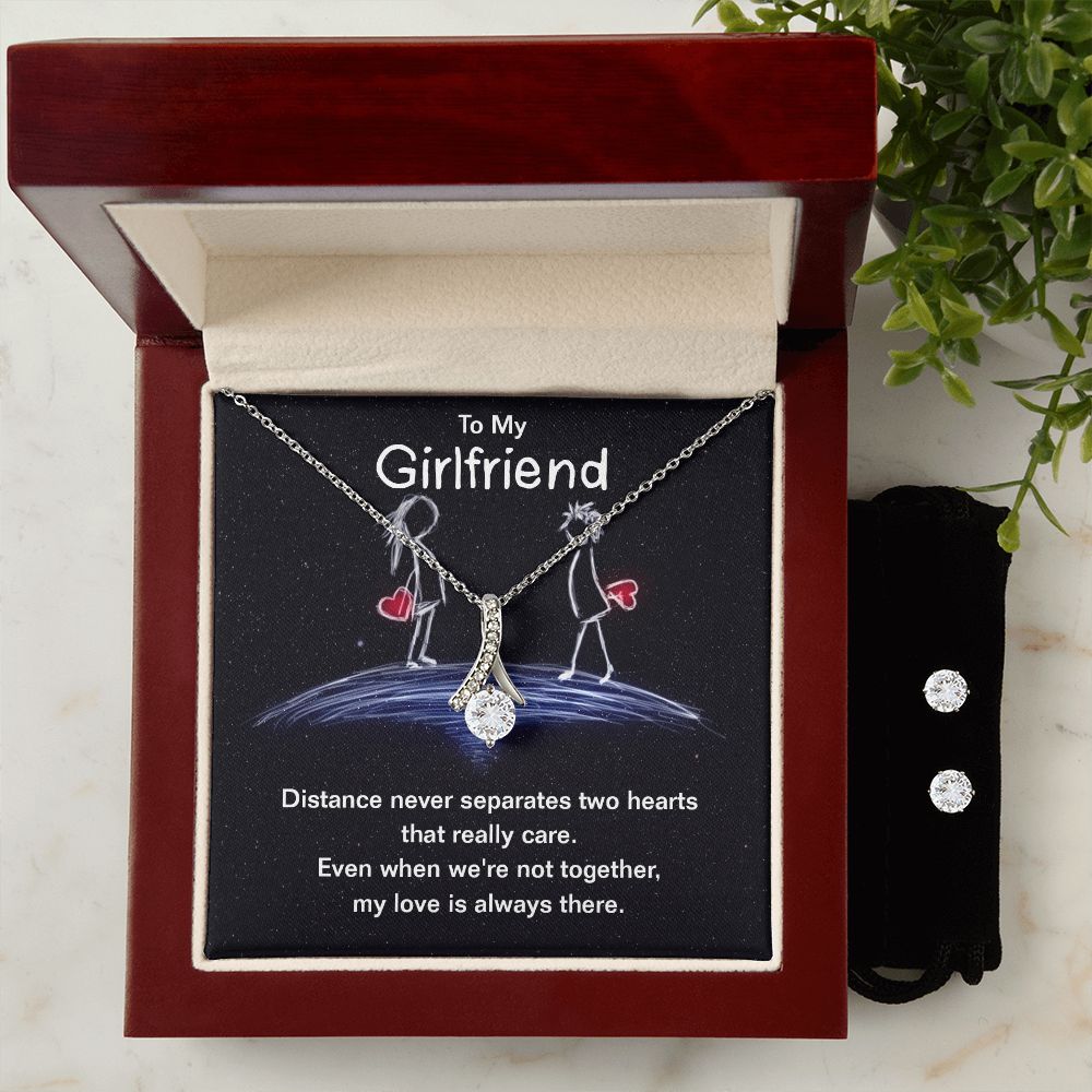 Alluring Necklace For Girlfriend Distance Never Separates Two Hearts