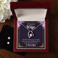 Forever Love Necklace For Wife and Clear CZ Earrings