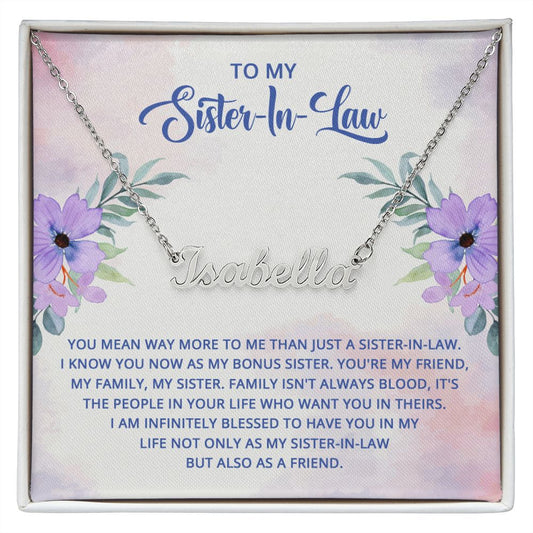 Custom Name Necklace - To My Sister In Law