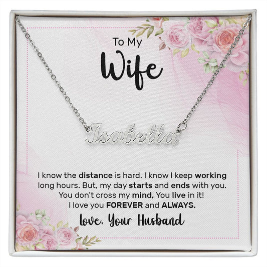 Custom Name Necklace To My Wife I Love You Forever and Always