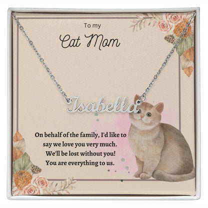 Custom Name Necklace Cat Mom