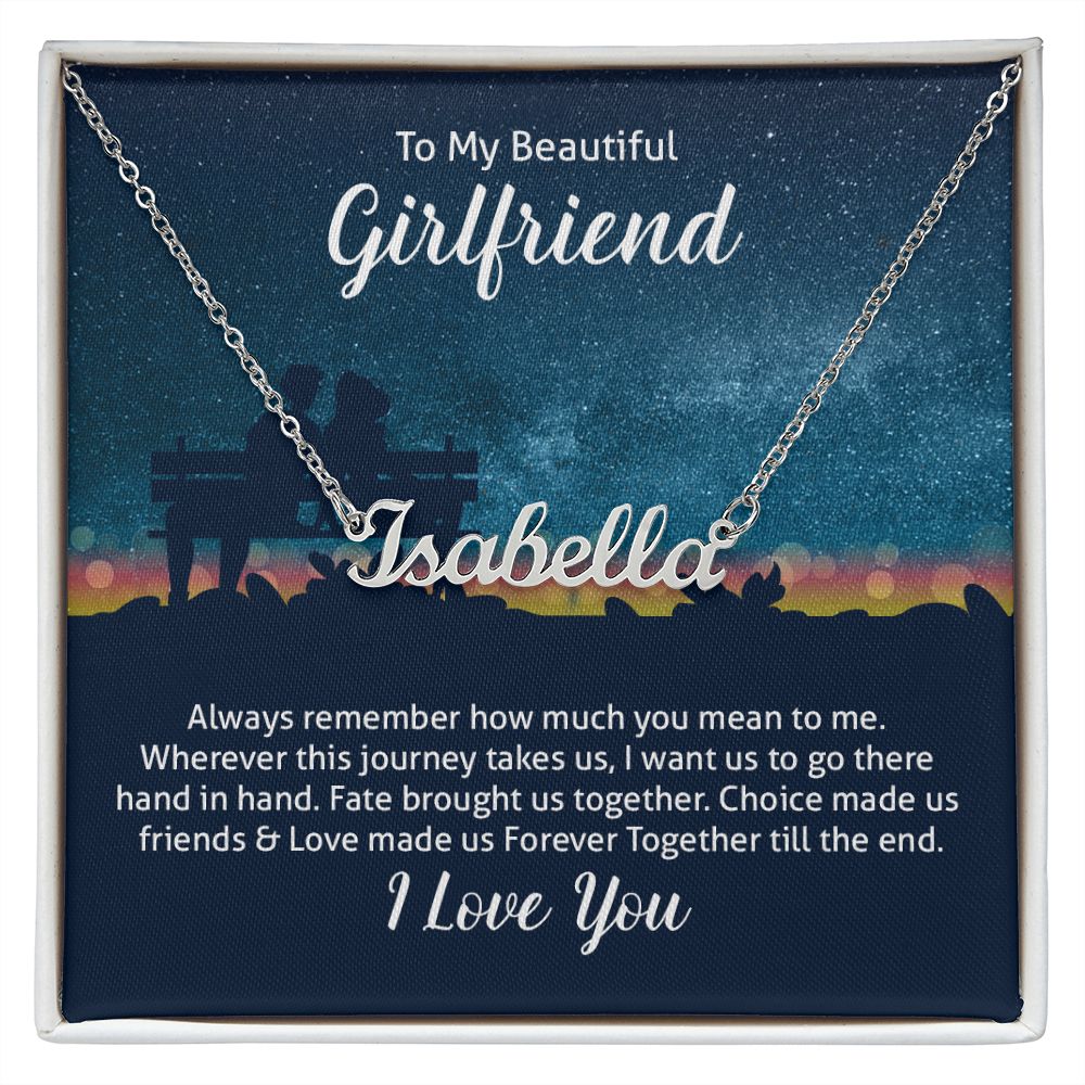 Custom Name Necklace - To My Beautiful Girlfriend