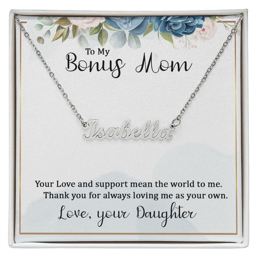 Custom Name Necklace - To My Bonus Mom