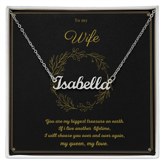Custom Name Necklace To My Wife