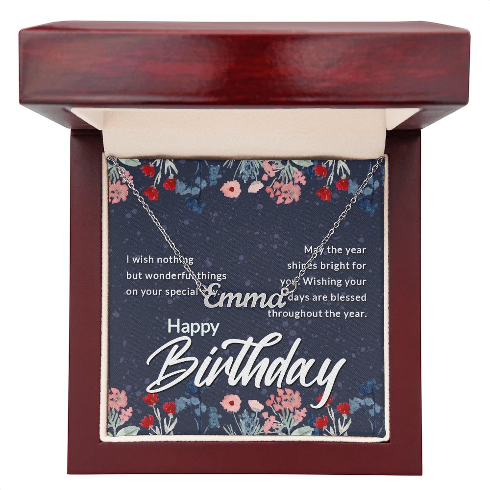 Custom Name Necklace Happy Birthday