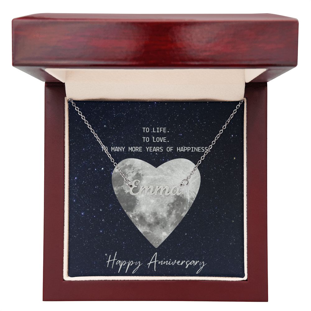 Custom Name Necklace - To Life To Love To many More Years of Happiness