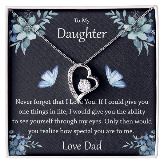 To My Daughter Never Forget That I Love You Necklace