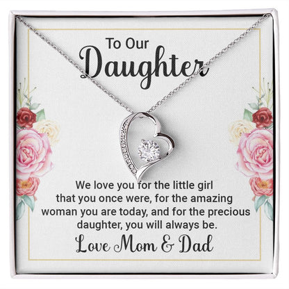 Forever Love Necklace To Our Daughter From Mom and Dad