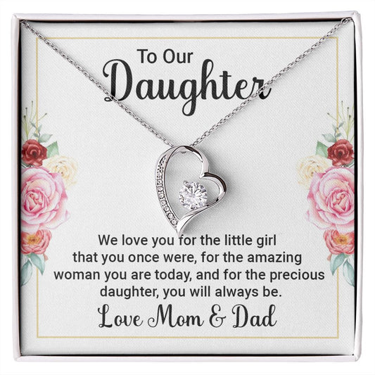 Forever Love Necklace To Our Daughter From Mom and Dad