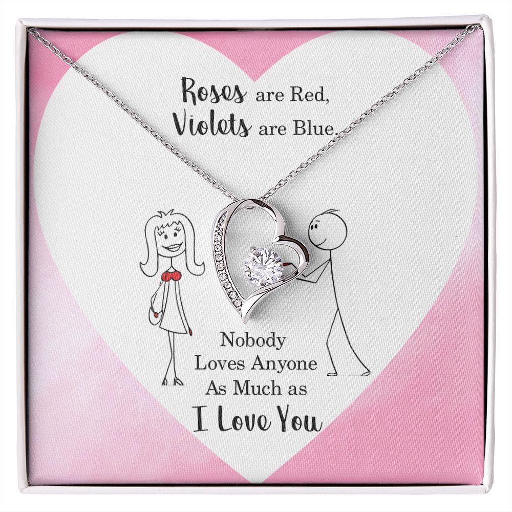 Roses are Red Violets Are Blue Message Card Necklace for Love