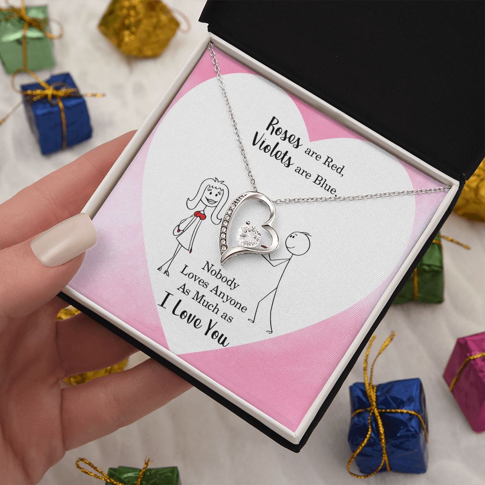 Roses are Red Violets Are Blue Message Card Necklace for Love