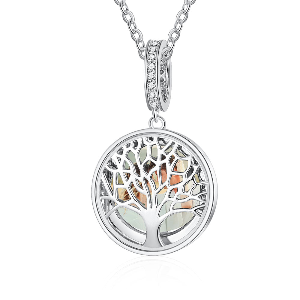 Personalized Sterling Silver Photo Necklace Tree of Life