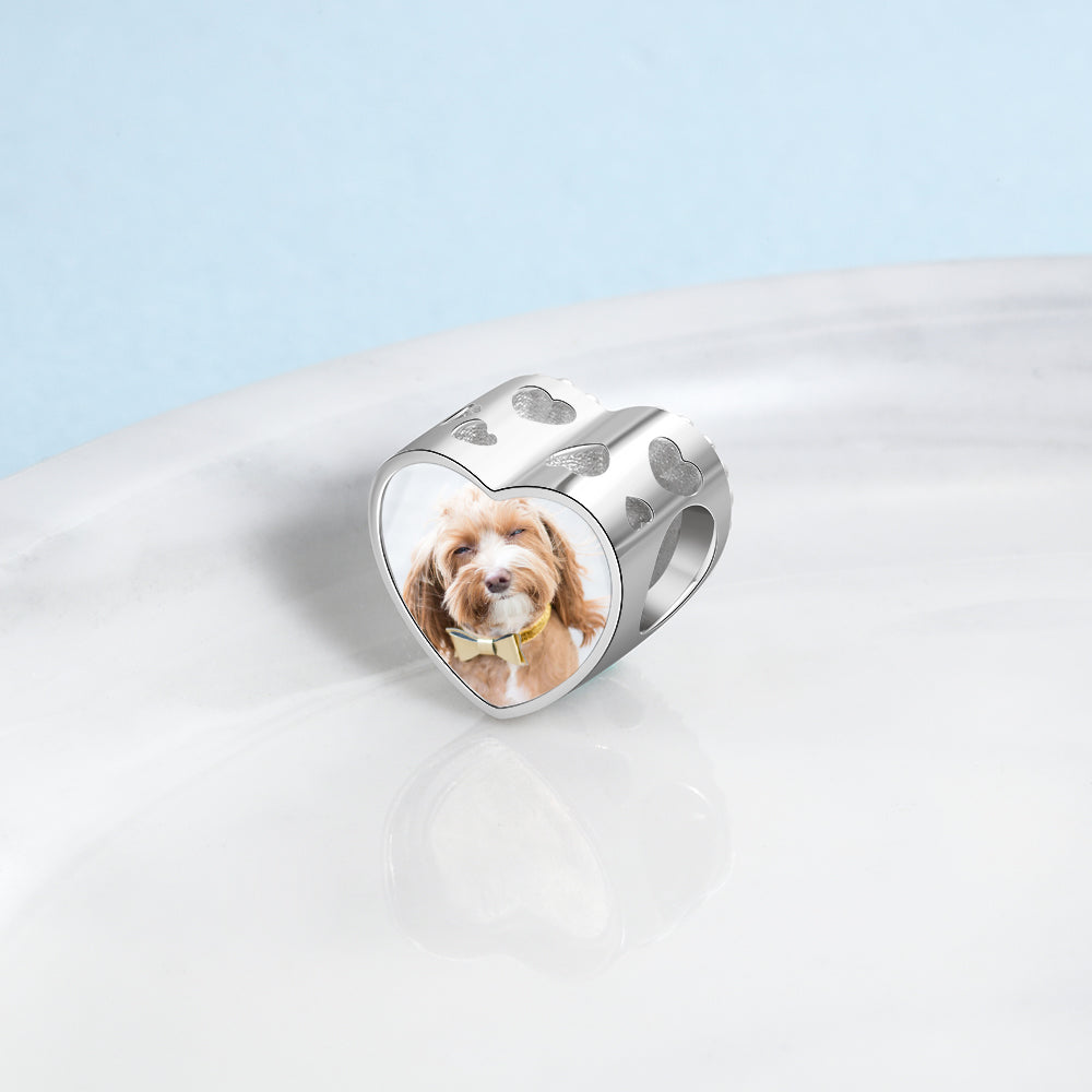 Custom Photo Bracelet Charm - Dog Design