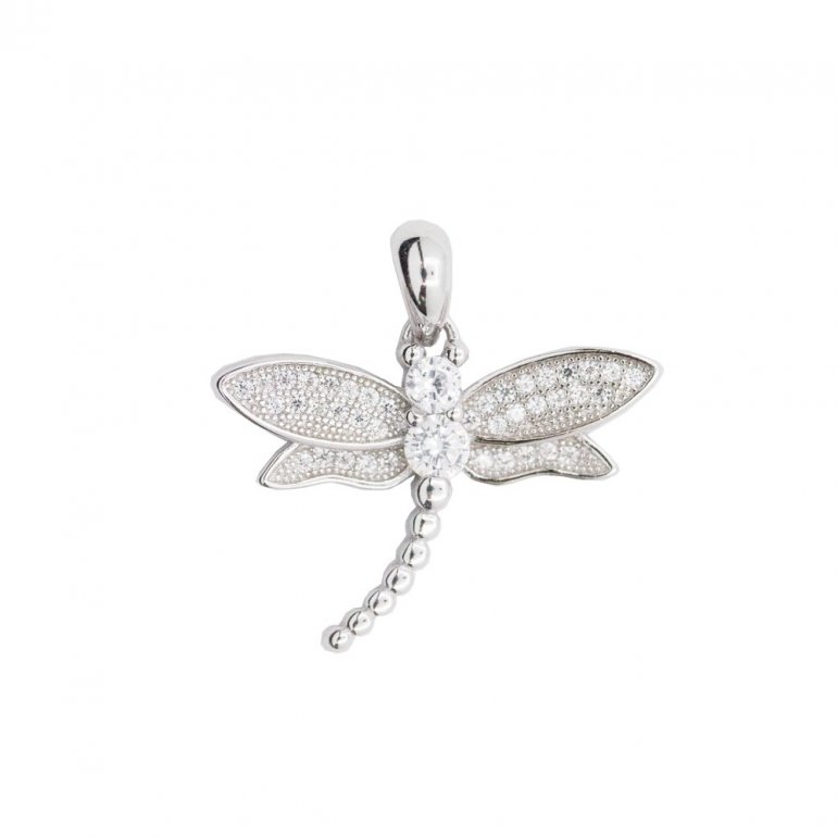 Sparkly Dragonfly  Sterling Silver Necklace