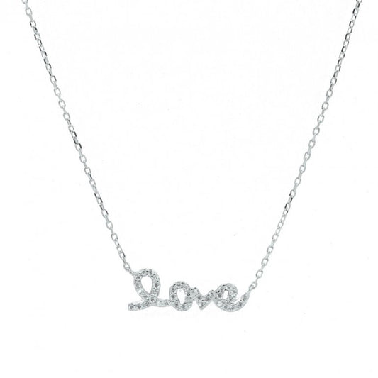 Love Word  Sterling Silver Necklace