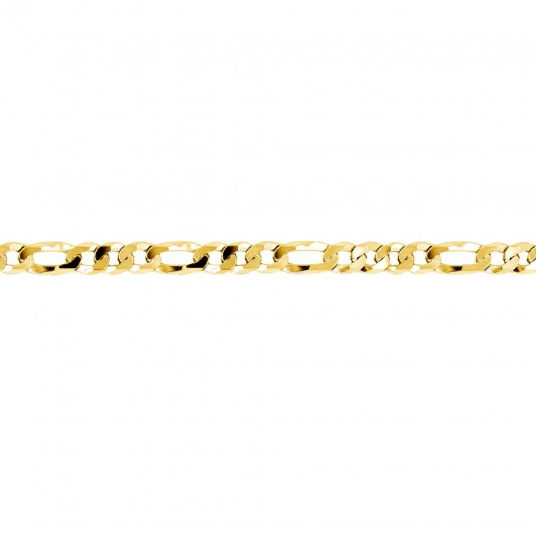 Flat Figaro 100 Choker 4mm Yellow Gold Plated