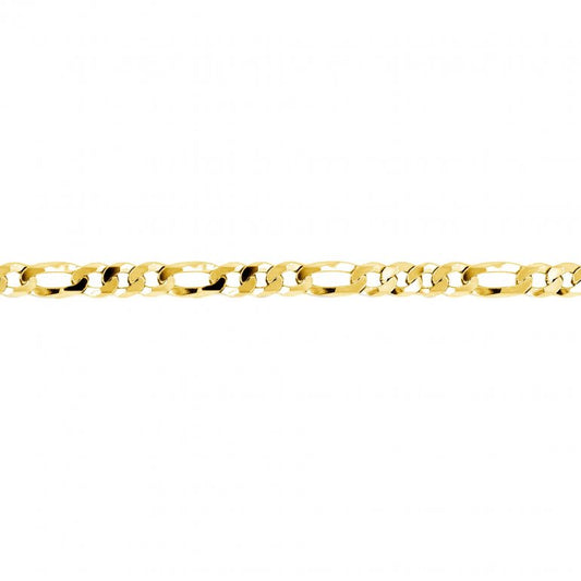 Flat Figaro 100 Choker 4mm Yellow Gold Plated