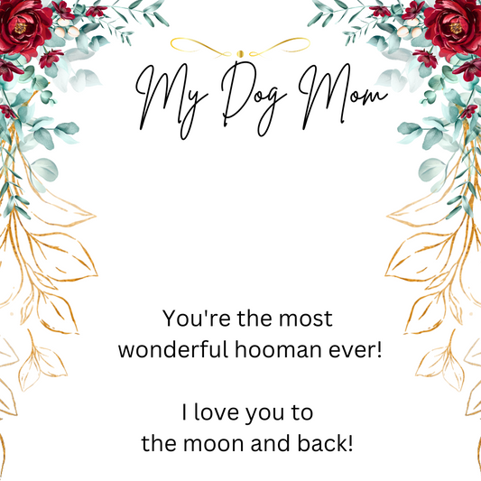 To My Dog Mom You're The Most Wonderful Hooman Ever Message Card